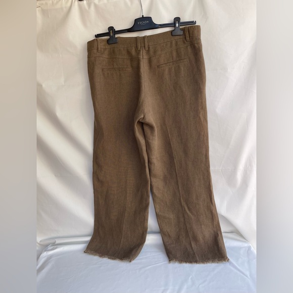 Massimo Dutti linen women’s pants khaki  excellent condition size 10 - Picture 2 of 11